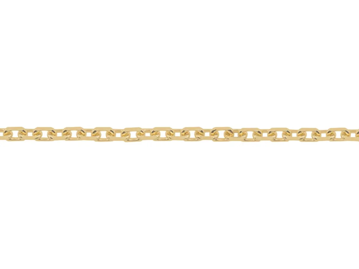 18ct Yellow Gold 0.8mm Diamond Cut Oval Trace Chain 20"/50cm Hallmarked