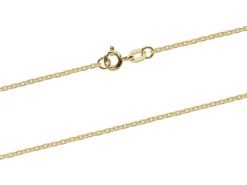 18ct Yellow Gold 1.3mm Diamond Cut Oval Trace Chain 16"/40cm Hallmarked
