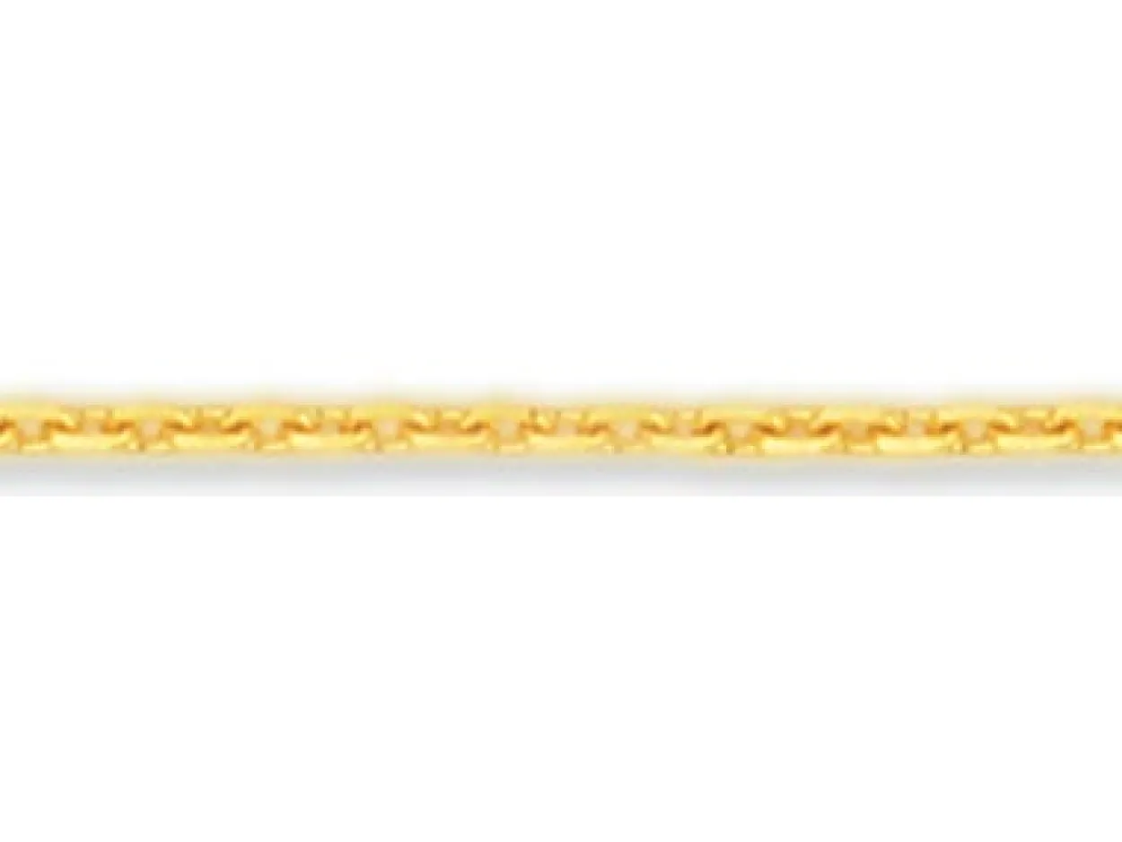18ct Yellow Gold 1.2mm Diamond Cut Oval Trace Chain Loose Unhallmarked