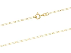 9ct Yellow Gold 1.7mm Diamond Cut Paperclip Trace Chain 20"/50cm Extra Light Hallmarked