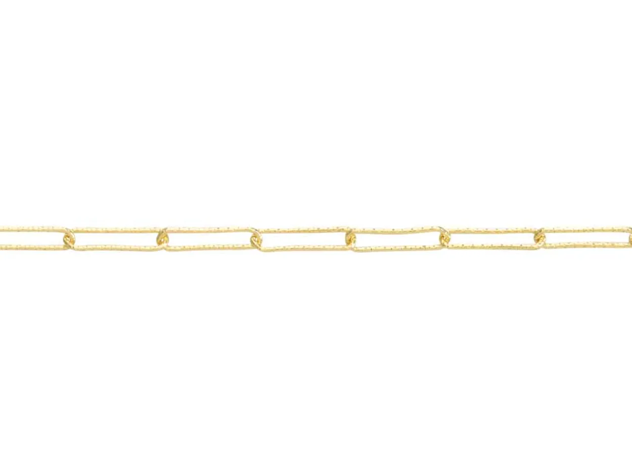 9ct Yellow Gold 1.7mm Diamond Cut Paperclip Trace Chain 20"/50cm Extra Light Hallmarked
