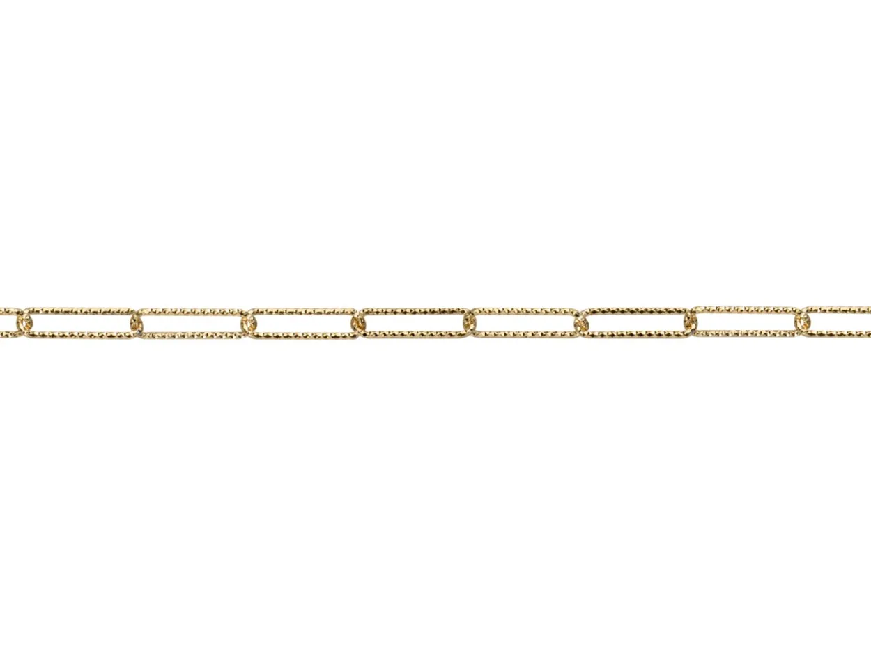 9ct Yellow Gold 1.7mm Diamond Cut Paperclip Trace Chain Loose Unhallmarked