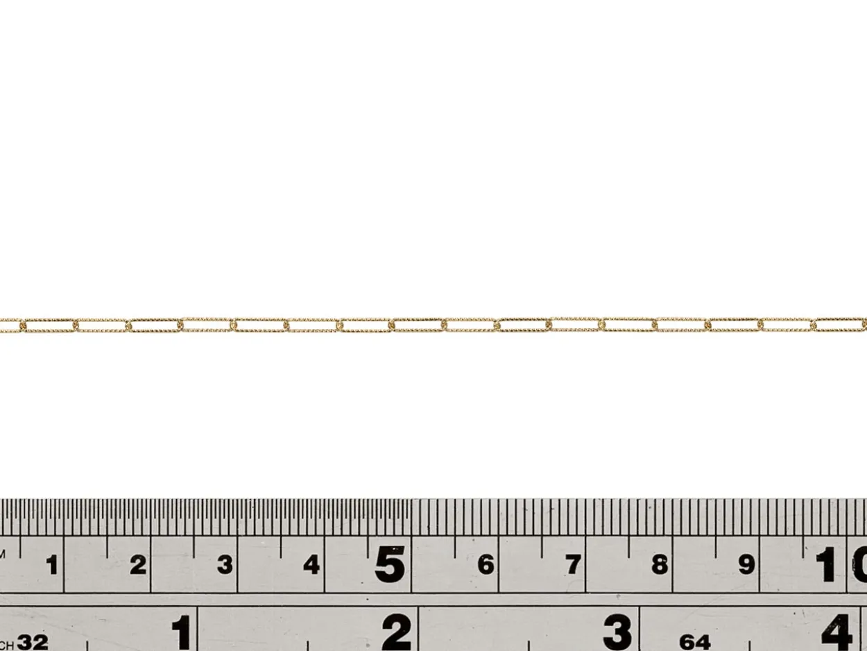 9ct Yellow Gold 1.7mm Diamond Cut Paperclip Trace Chain Loose Unhallmarked