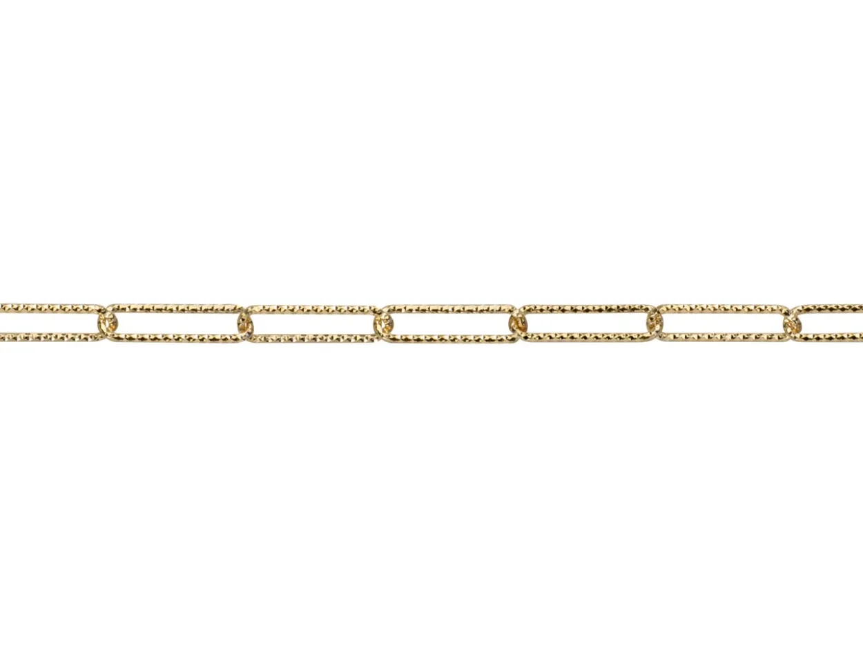 9ct Yellow Gold 2.3mm Diamond Cut Paperclip Trace Chain Loose Unhallmarked