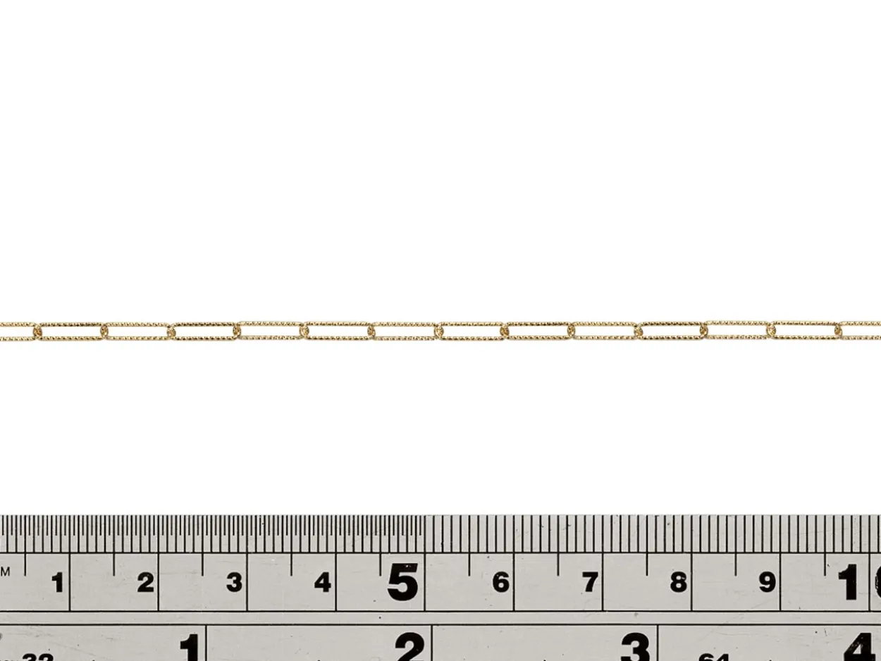 9ct Yellow Gold 2.3mm Diamond Cut Paperclip Trace Chain Loose Unhallmarked