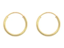 9ct Yellow Gold 10.0mm Endless Sleeper Hoops, Pack Of 2