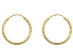 9ct Yellow Gold 12.0mm Endless Sleeper Hoops, Pack Of 2