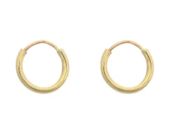 9ct Yellow Gold 8.0mm Endless Sleeper Hoops, Pack Of 2