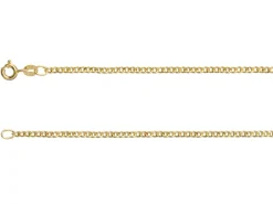 9ct Yellow Gold 1.8mm Filed Hollow Curb Chain 20"/50cm Extra Light Hallmarked
