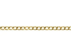 9ct Yellow Gold 2.3mm Filed Hollow Curb Chain 18