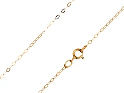 9ct Yellow Gold 1.2mm Flat Filed Oval Trace Chain 18"/45cm Unhallmarked