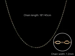 9ct Yellow Gold 1.2mm Flat Filed Oval Trace Chain 18