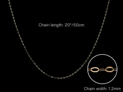 9ct Yellow Gold 1.2mm Flat Filed Oval Trace Chain 20