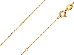 9ct Yellow Gold 0.9mm Flat Filed Oval Trace Chain With Extender 16-18"/40-45cm Unhallmarked