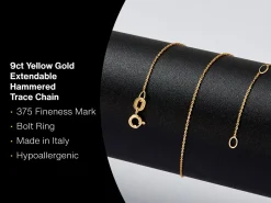 9ct Yellow Gold 0.9mm Flat Filed Oval Trace Chain With Extender 16-18"/40-45cm Unhallmarked