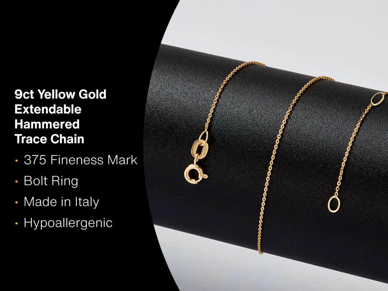 9ct Yellow Gold 0.9mm Flat Filed Oval Trace Chain With Extender 16-18"/40-45cm Unhallmarked