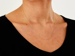 9ct Yellow Gold 0.9mm Flat Filed Oval Trace Chain With Extender 16-18