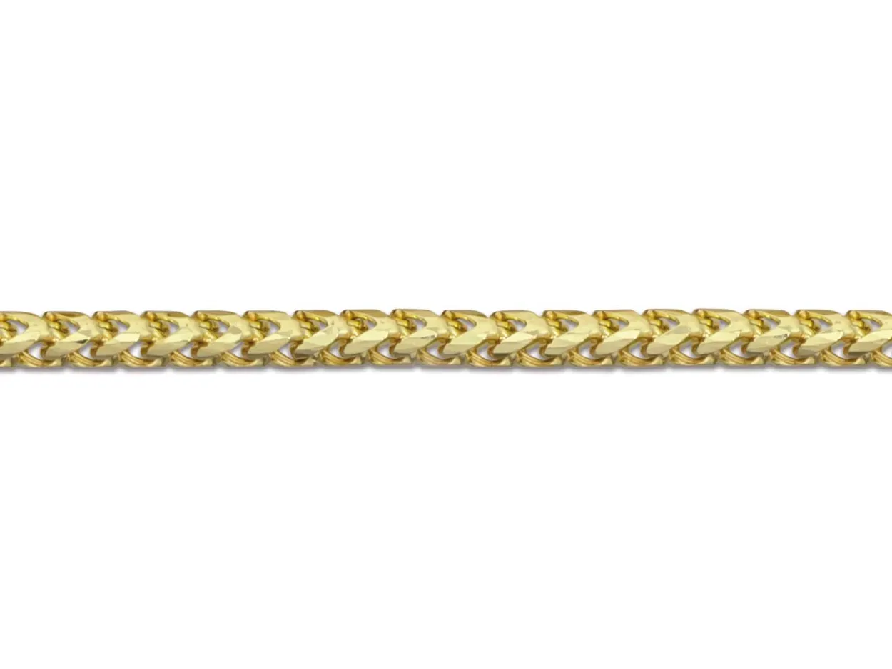 9ct Yellow Gold 1.3mm Franco Chain 18"/45cm Hallmarked