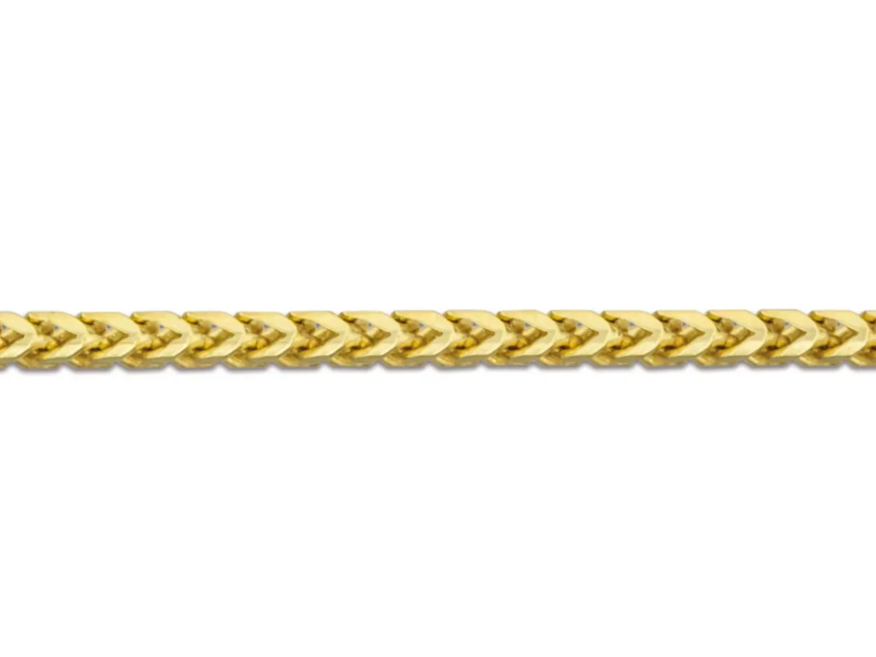 18ct Yellow Gold 1.1mm Franco Chain 18"/45cm Hallmarked