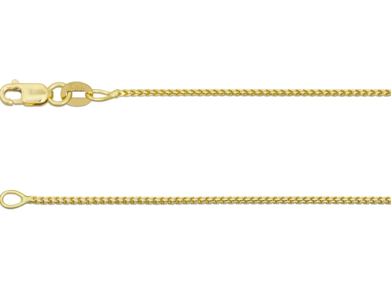 18ct Yellow Gold 1.0mm Franco Chain 16"/40cm Hallmarked