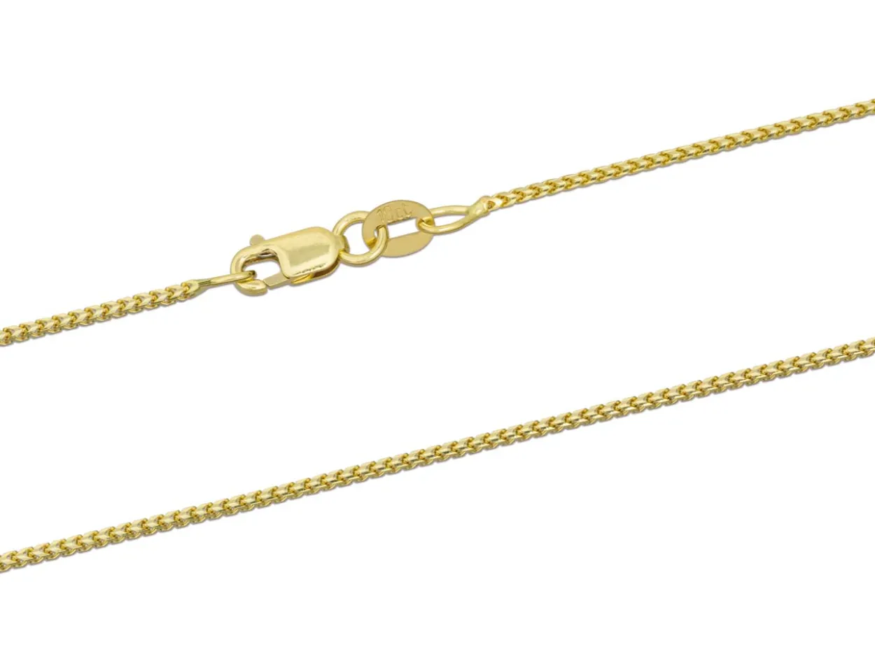 18ct Yellow Gold 1.0mm Franco Chain 16"/40cm Hallmarked