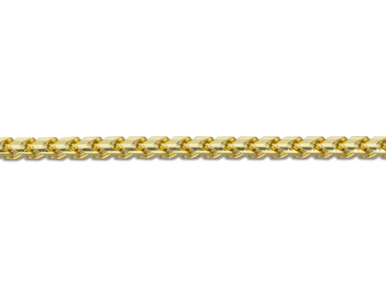 18ct Yellow Gold 1.0mm Franco Chain 16"/40cm Hallmarked