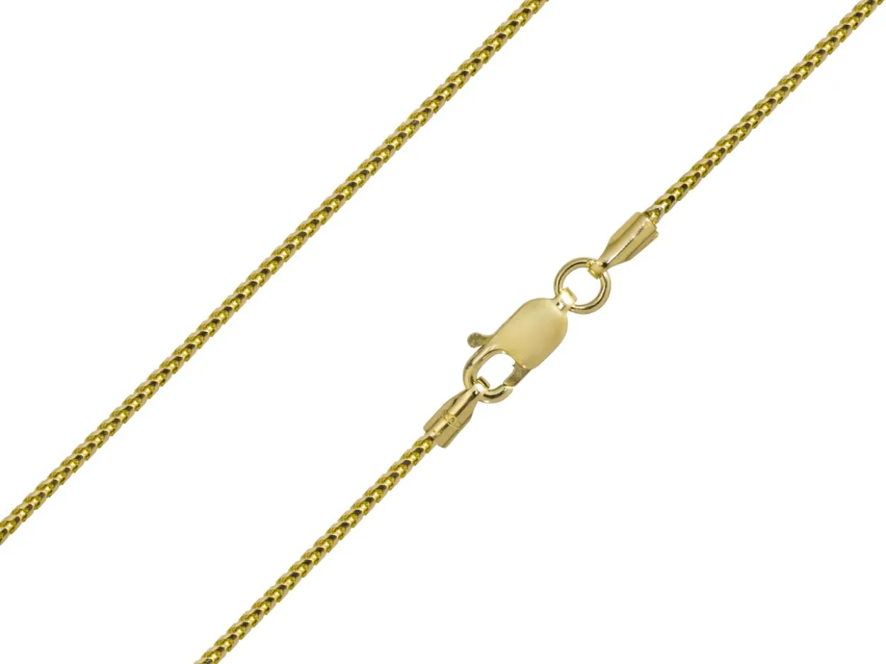 9ct Yellow Gold 1.2mm Franco Chain 18"/45cm Hallmarked