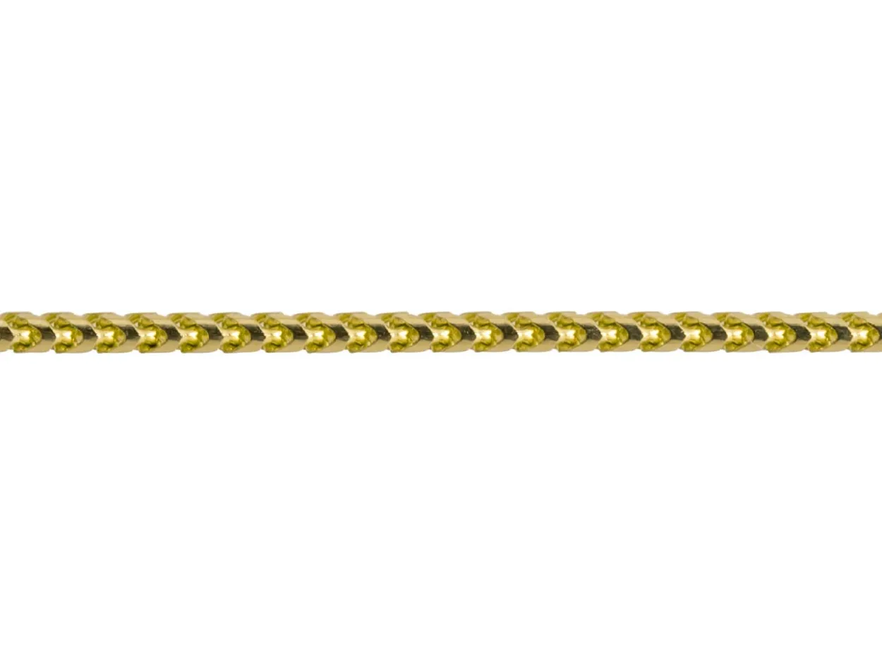 9ct Yellow Gold 1.2mm Franco Chain 18"/45cm Hallmarked