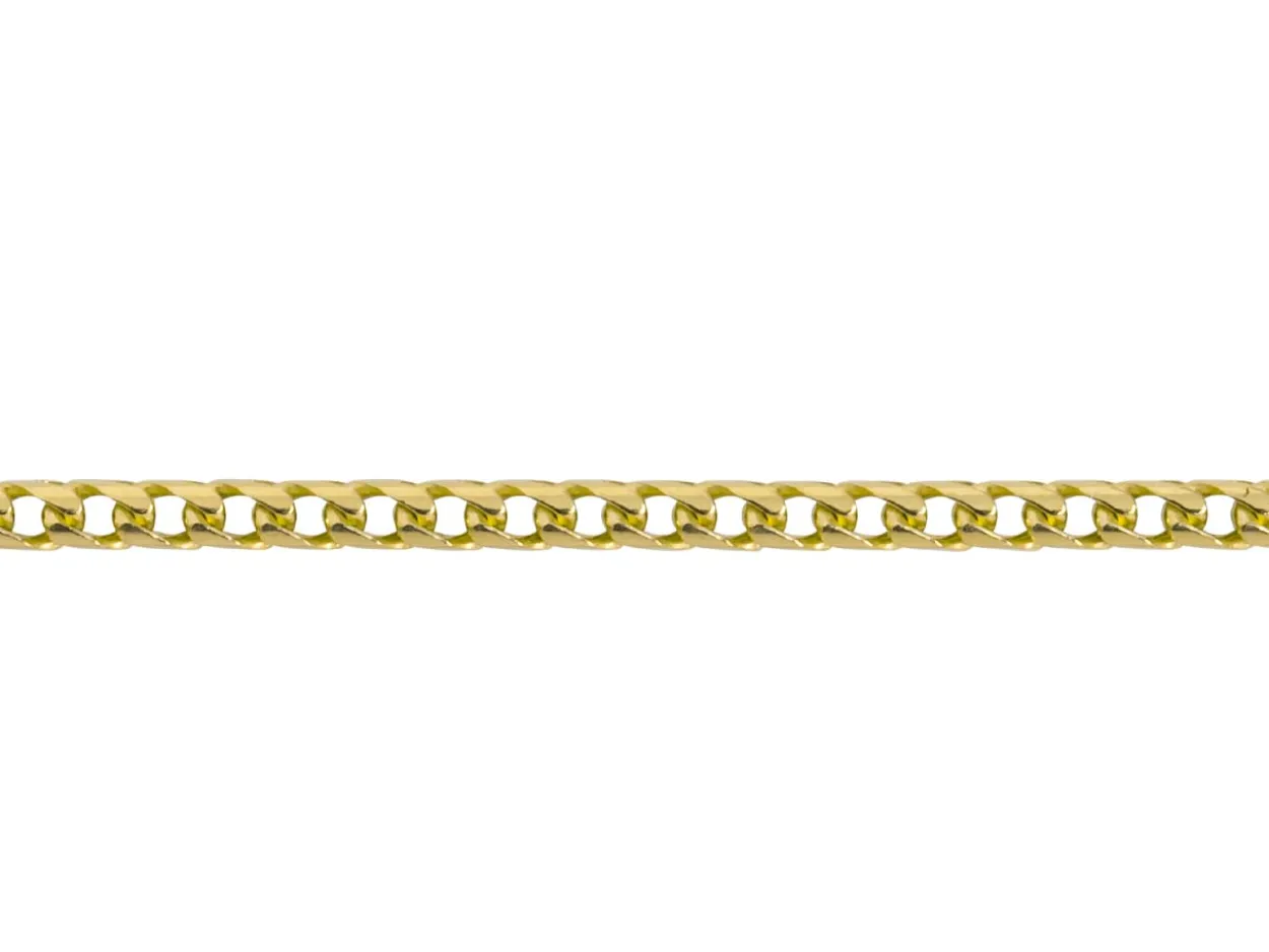 9ct Yellow Gold 1.5mm Franco Chain 18"/45cm Hallmarked