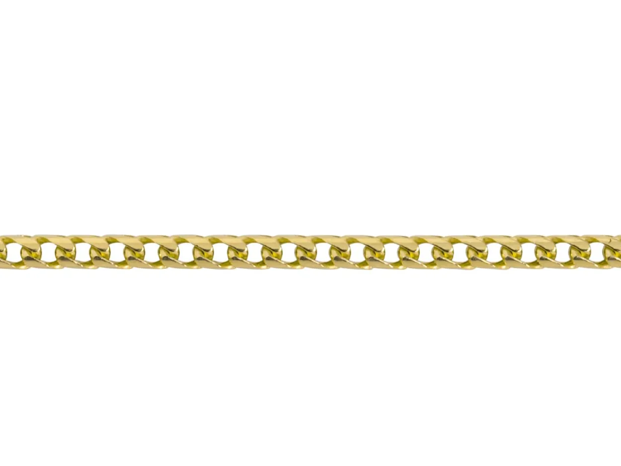 9ct Yellow Gold 1.5mm Franco Chain 16"/40cm Hallmarked