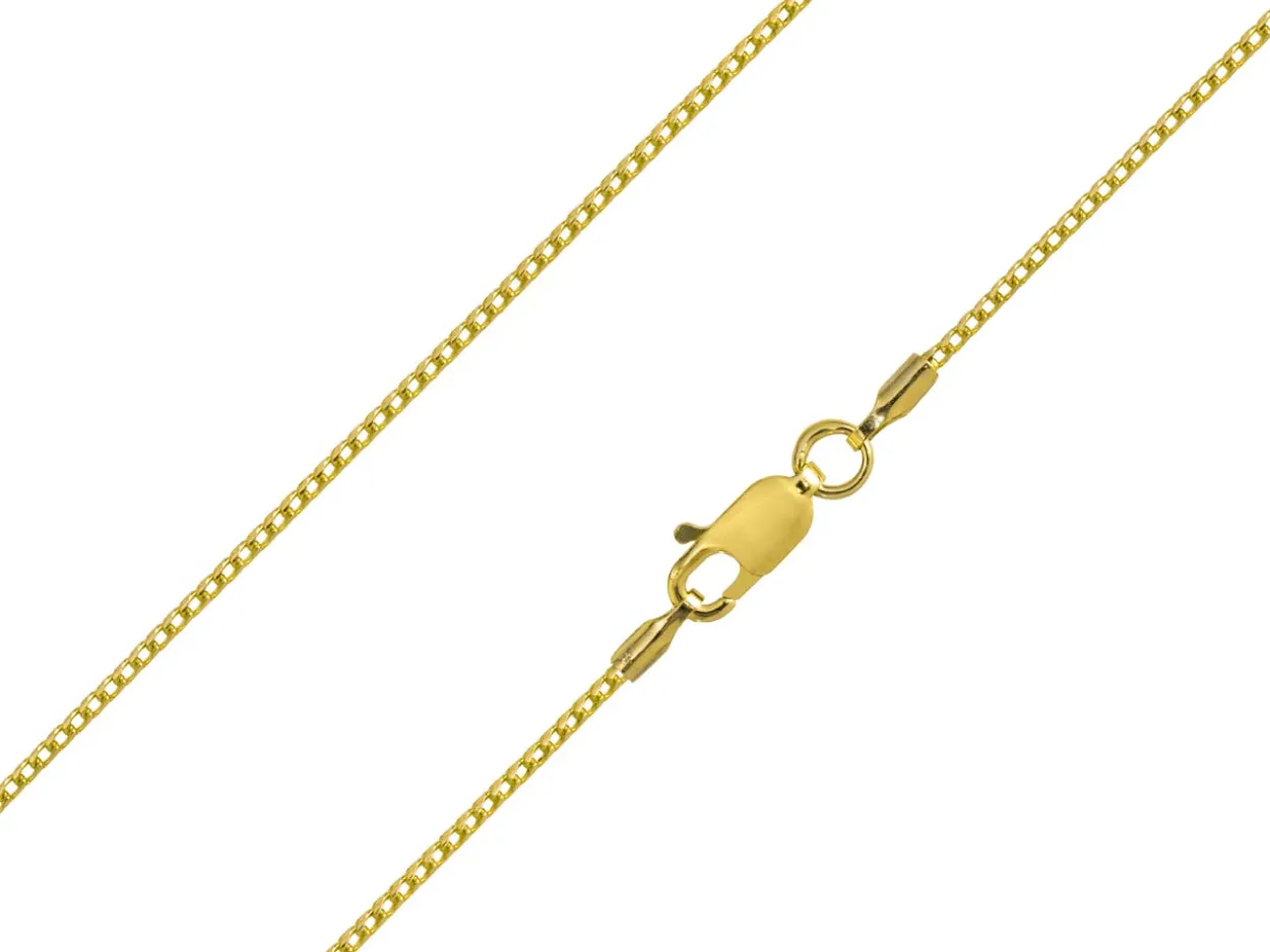 9ct Yellow Gold 1.0mm Franco Chain 18"/45cm Hallmarked