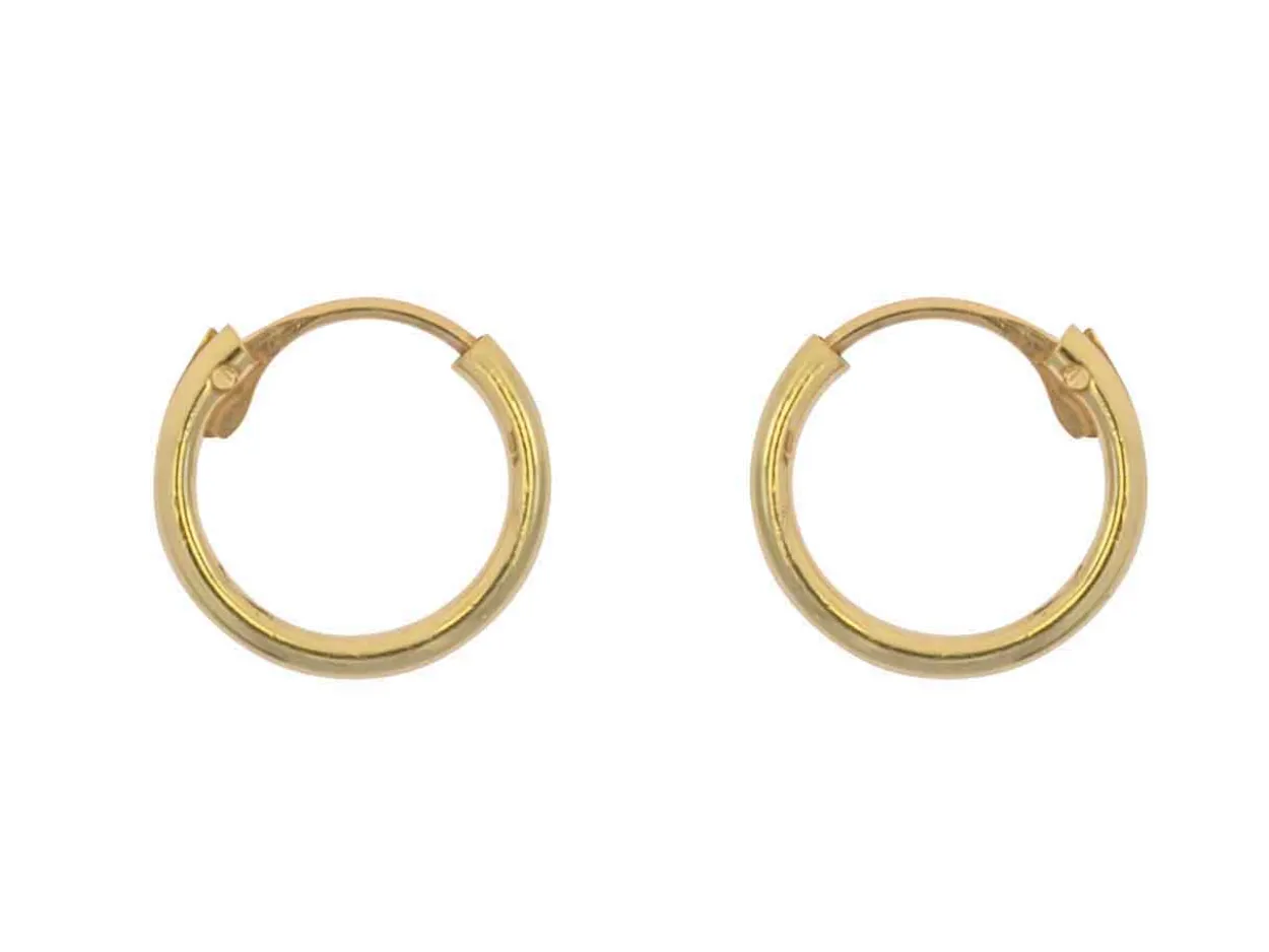 9ct Yellow Gold 8.0mm Hinged Sleeper Superlight Hoops, Pack Of 2, 100% Recycled Gold