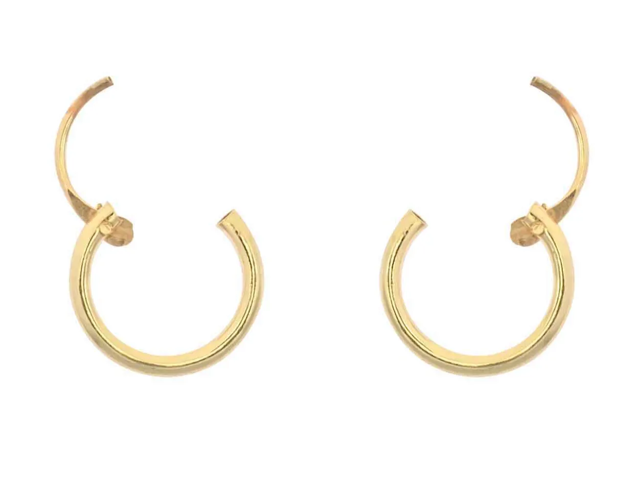9ct Yellow Gold 8.0mm Hinged Sleeper Superlight Hoops, Pack Of 2, 100% Recycled Gold