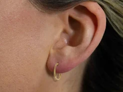 9ct Yellow Gold 12.0mm Hinged Sleeper Superlight Hoops, Pack Of 2, 100% Recycled Gold