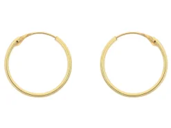 9ct Yellow Gold 14.0mm Hinged Sleeper Superlight Hoops, Pack Of 2, 100% Recycled Gold
