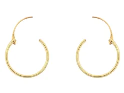 9ct Yellow Gold 14.0mm Hinged Sleeper Superlight Hoops, Pack Of 2, 100% Recycled Gold