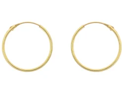 9ct Yellow Gold 16.0mm Hinged Sleeper Superlight Hoops, Pack Of 2, 100% Recycled Gold