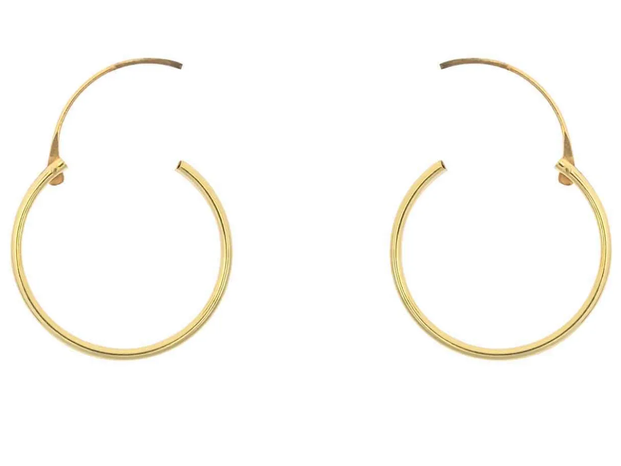 9ct Yellow Gold 16.0mm Hinged Sleeper Superlight Hoops, Pack Of 2, 100% Recycled Gold