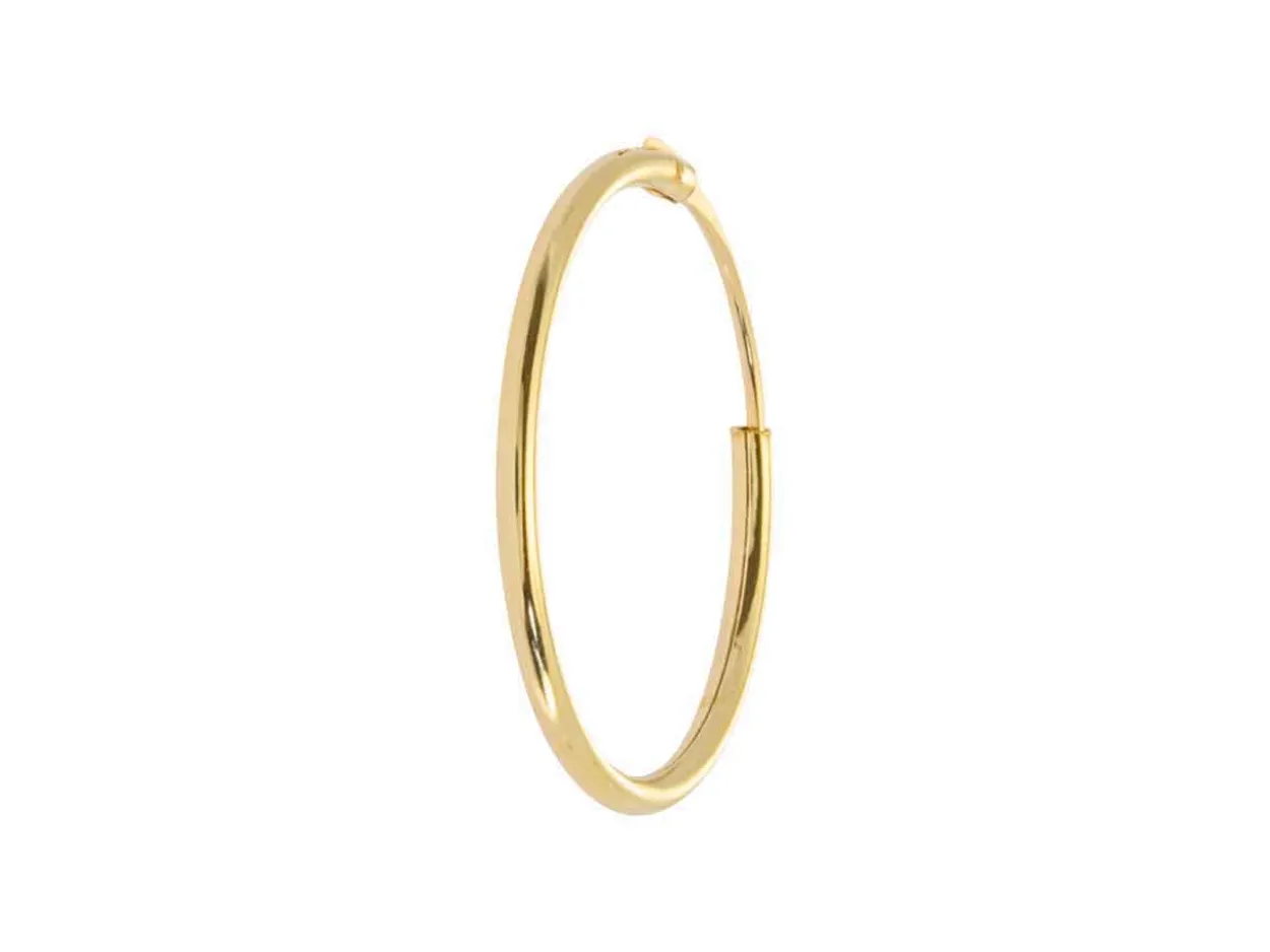 9ct Yellow Gold 16.0mm Hinged Sleeper Superlight Hoops, Pack Of 2, 100% Recycled Gold