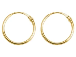 18ct Yellow Gold 11.0mm Hinged Sleeper Hoop Earrings, Pack Of 2, 100% Recycled Gold