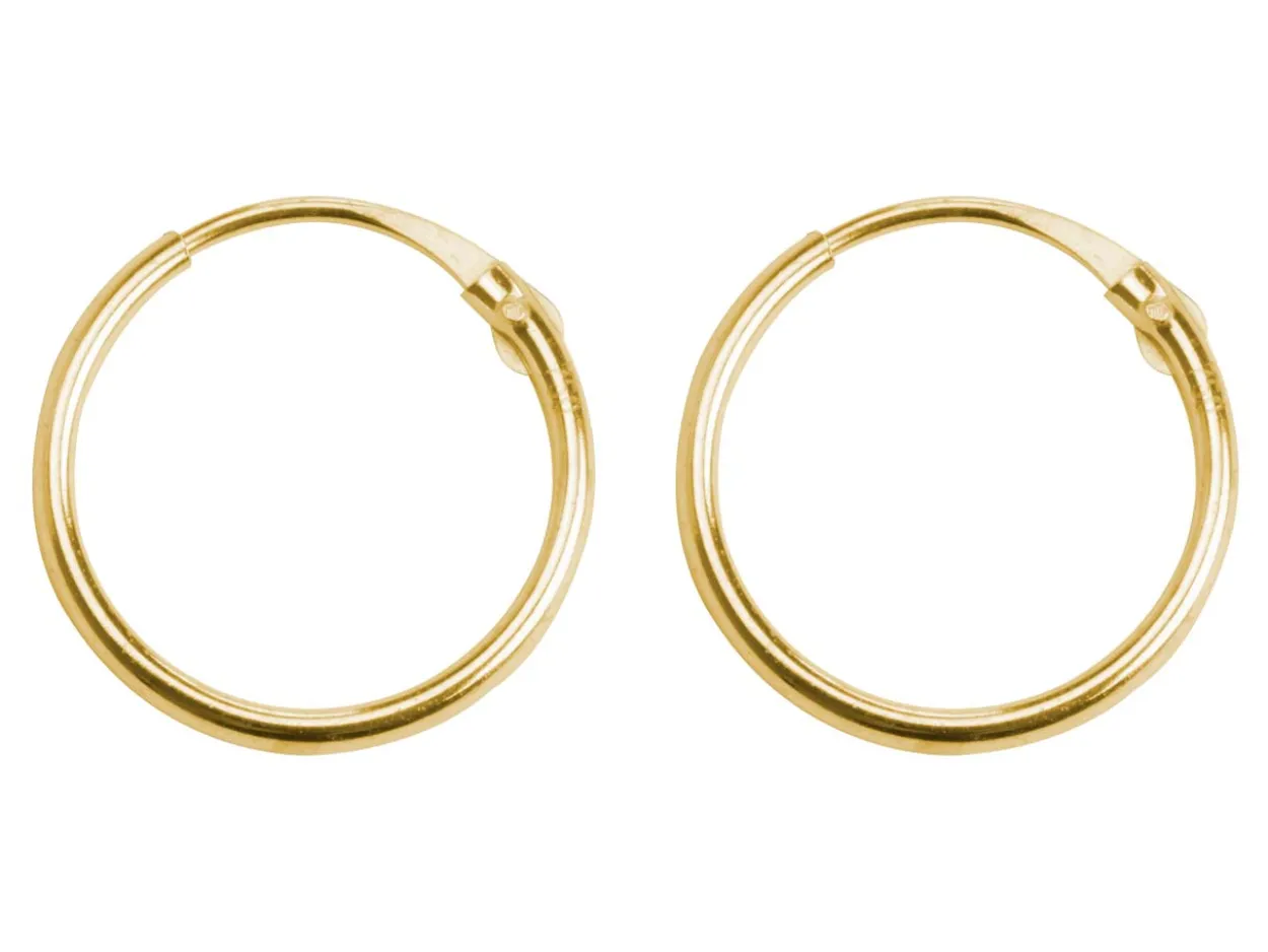 18ct Yellow Gold 11.0mm Hinged Sleeper Hoop Earrings, Pack Of 2, 100% Recycled Gold