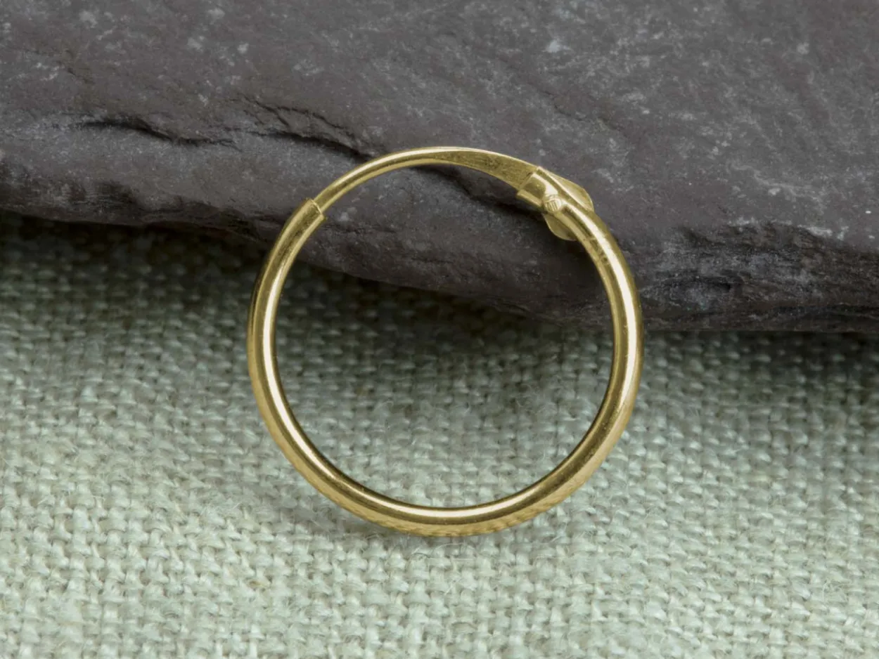 18ct Yellow Gold 11.0mm Hinged Sleeper Hoop Earrings, Pack Of 2, 100% Recycled Gold