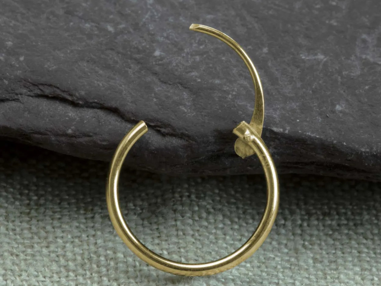 18ct Yellow Gold 11.0mm Hinged Sleeper Hoop Earrings, Pack Of 2, 100% Recycled Gold