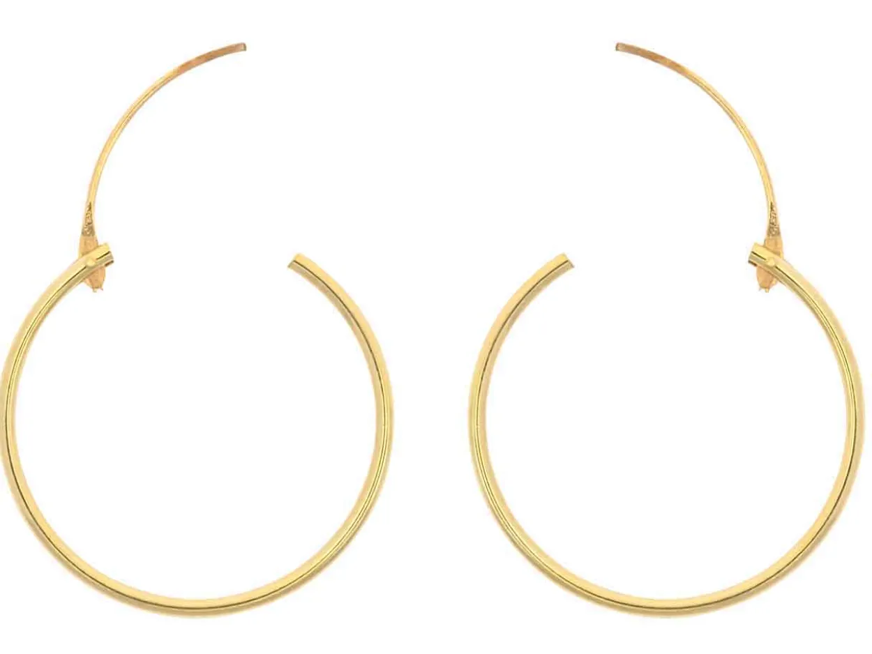 9ct Yellow Gold 20mm Hinged Superlight Hoops Pack of 2, 100% Recycled Gold