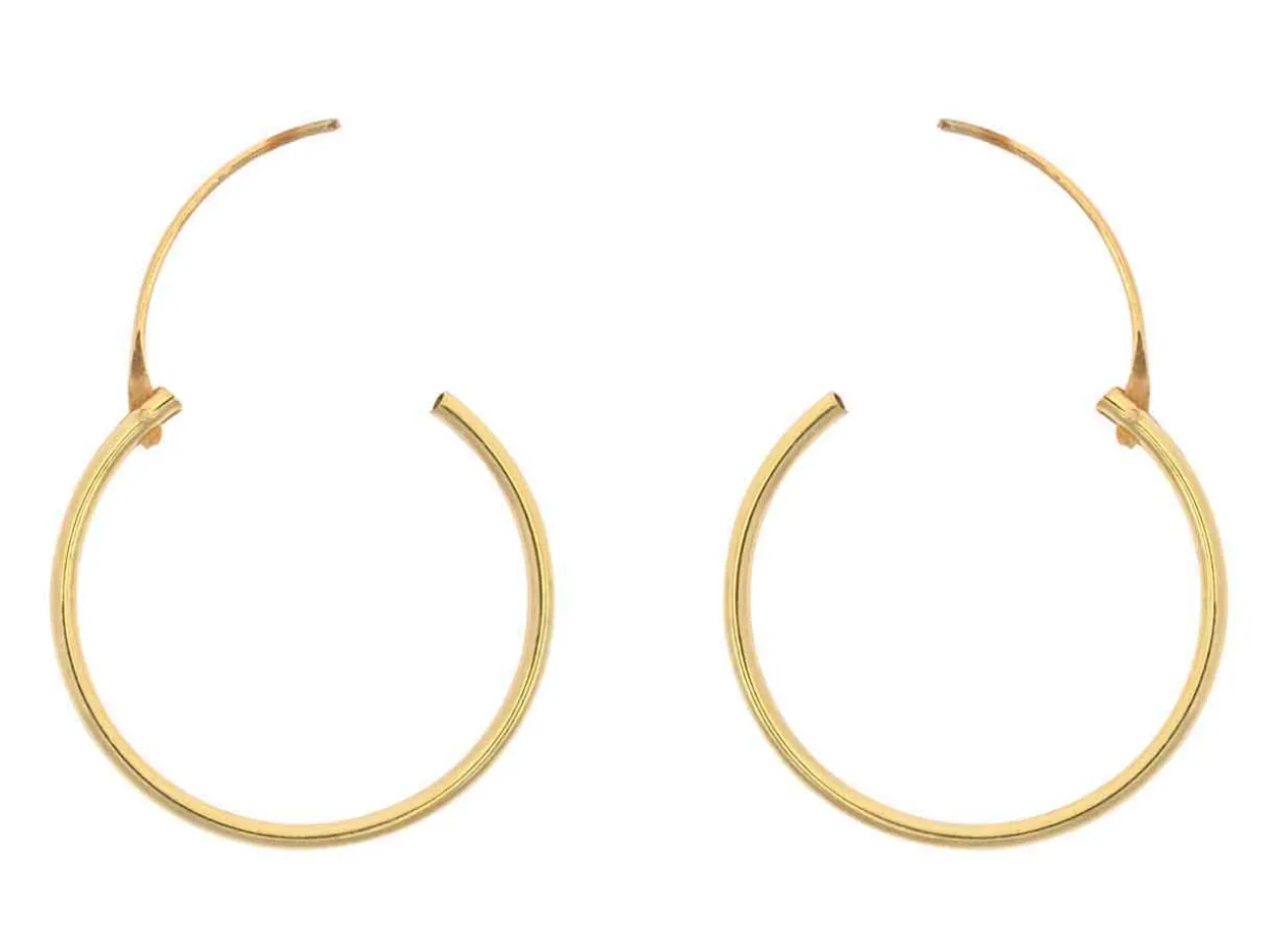 9ct Yellow Gold 18mm Hinged Superlight Hoops Pack of 2, 100% Recycled Gold