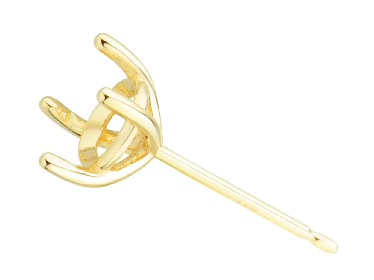 9ct Yellow Gold 3mm Martini Claw Earrings