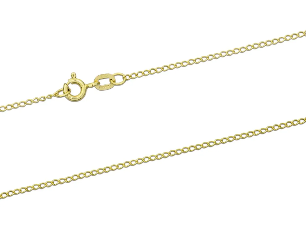 9ct Yellow Gold 1.5mm Open Curb Chain 18"/45cm Hallmarked