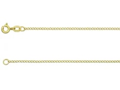 9ct Yellow Gold 1.5mm Open Curb Chain 16"/40cm Hallmarked