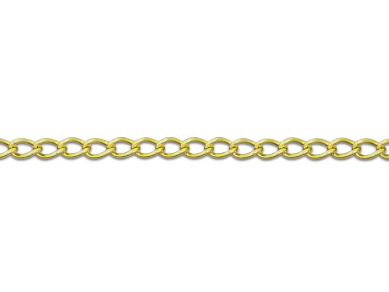 9ct Yellow Gold 1.5mm Open Curb Chain 16"/40cm Hallmarked