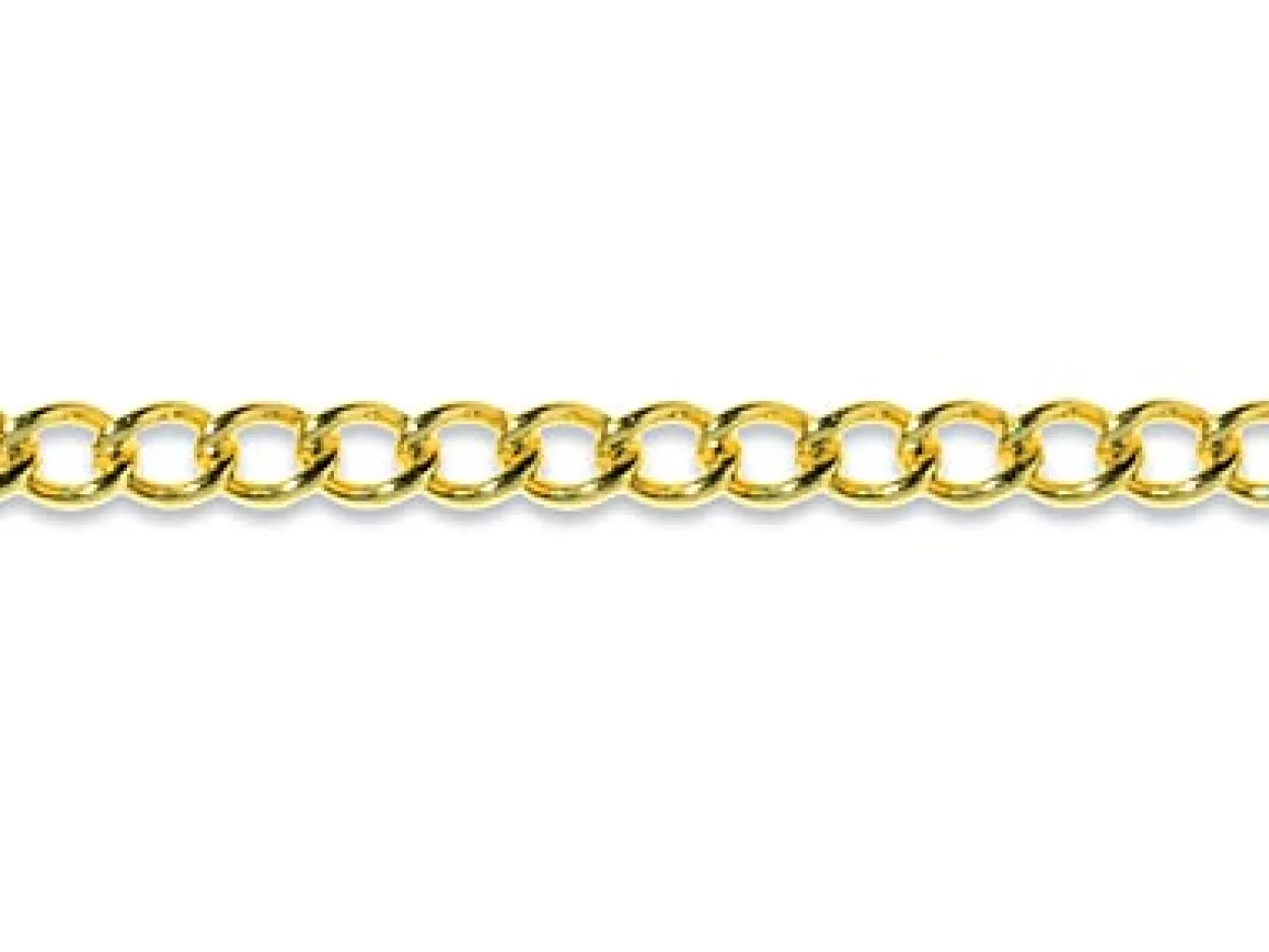 9ct Yellow Gold 2.5mm Open Round Curb Chain Loose Unhallmarked